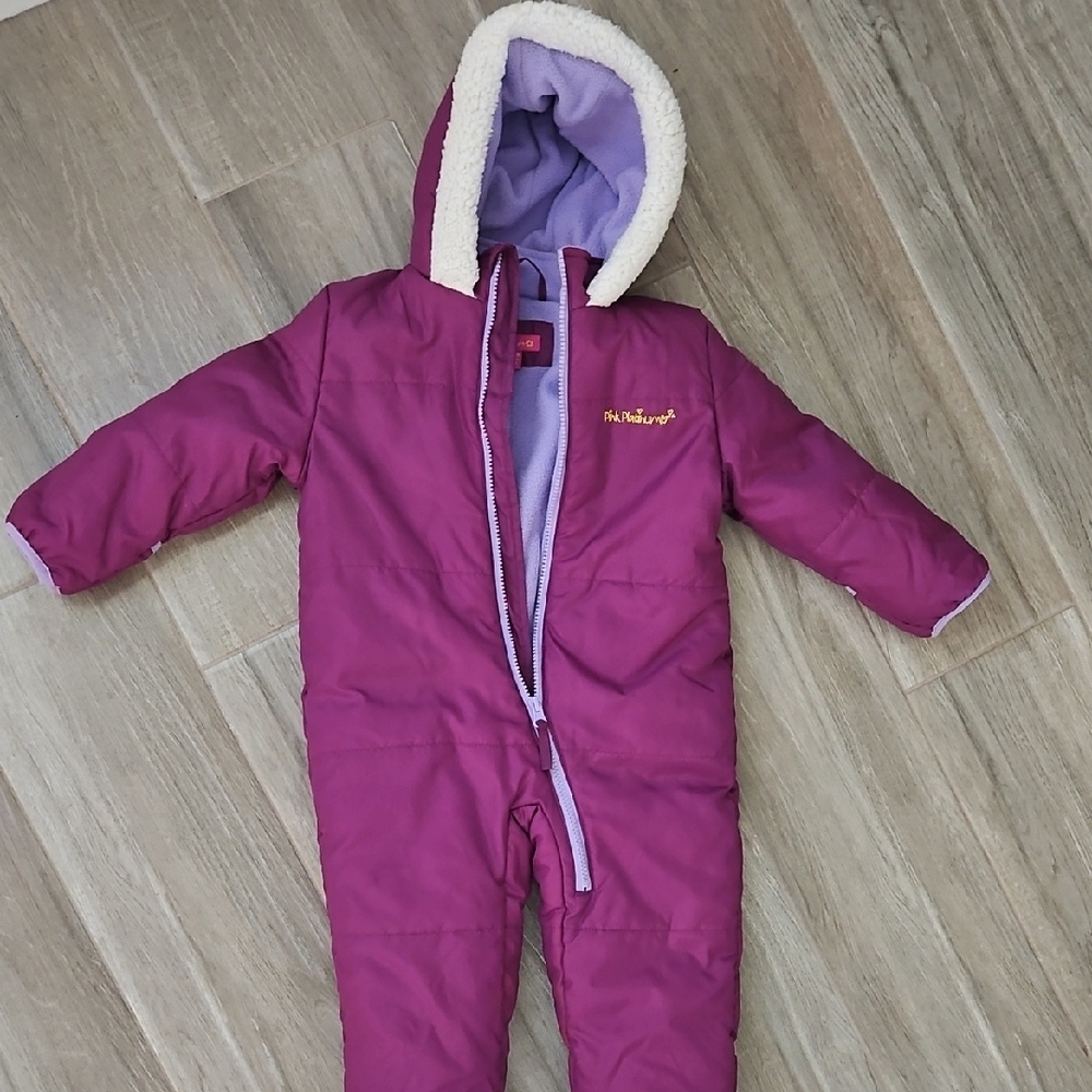 Pink Platinum Purple Hooded Snowsuit